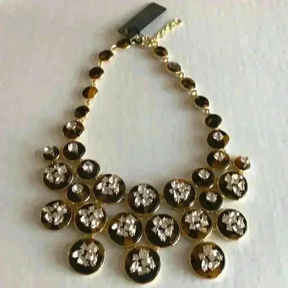 J Crew NEW Tortoise & Crystal Statement Ne… - Picture 1 of 10